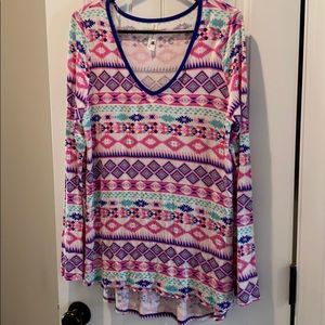 Pink Owl Piko Top Size Medium